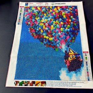 Rhinestone art house from the movie Up. Can be framed for an additional fee.